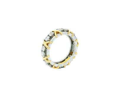 Tiffany & Co. Schlumberger Sixteen Diamond Stone Ring in Platinum and Gold