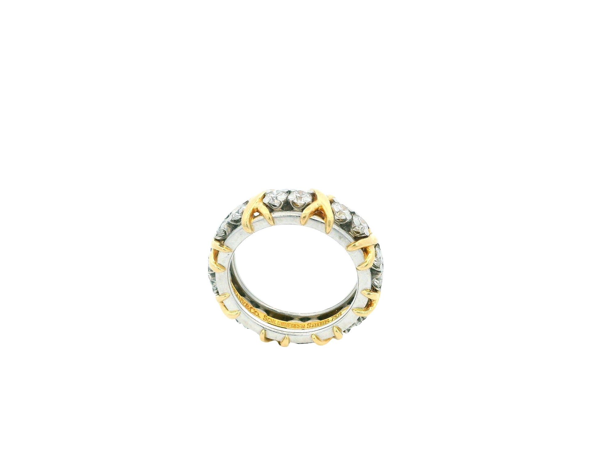 Tiffany & Co. Schlumberger Sixteen Diamond Stone Ring in Platinum and Gold