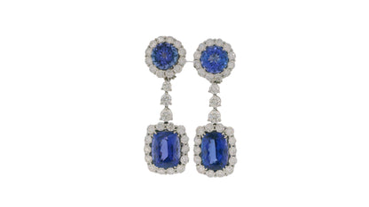 Tanzanite & Diamonds Earrings in Platinum