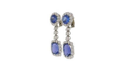 Tanzanite & Diamonds Earrings in Platinum