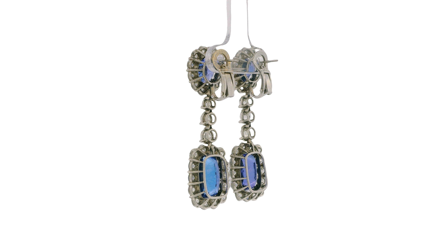 Tanzanite & Diamonds Earrings in Platinum