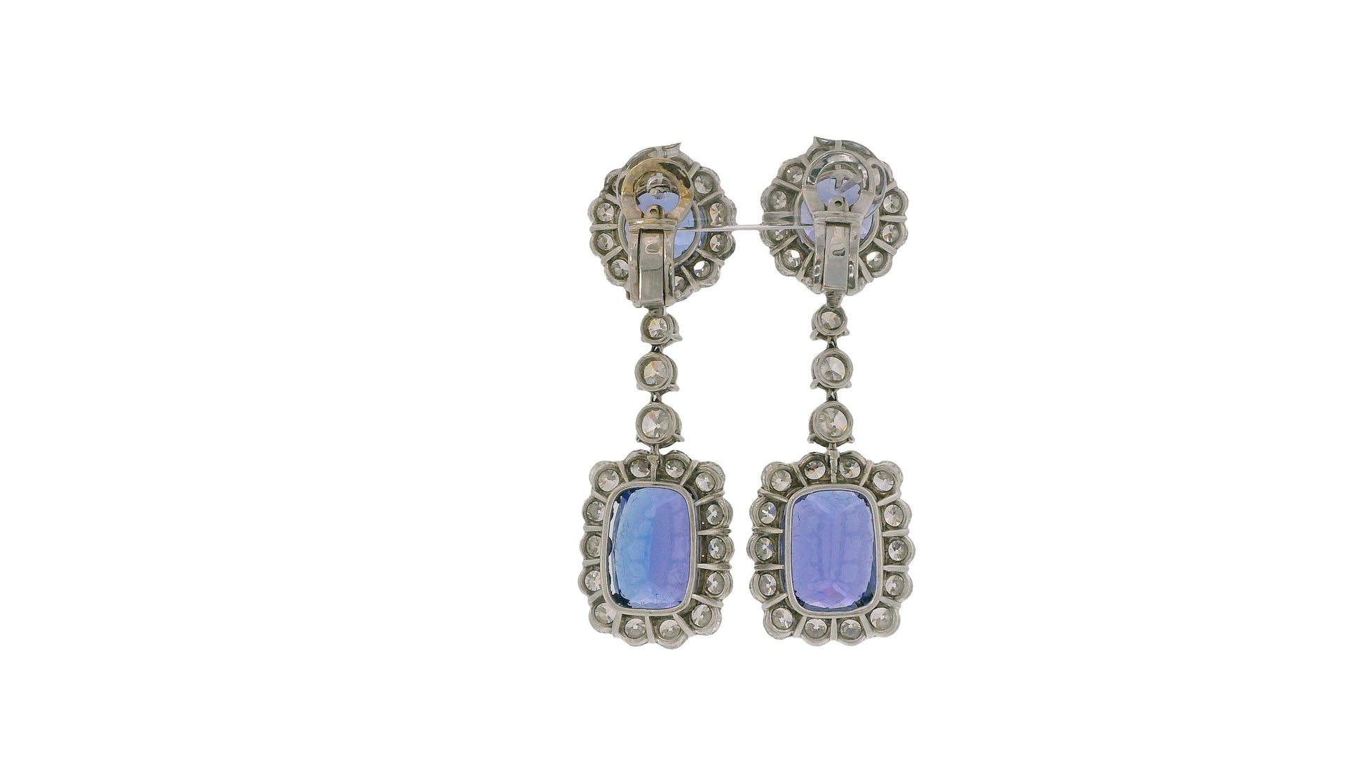 Tanzanite & Diamonds Earrings in Platinum