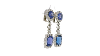 Tanzanite & Diamonds Earrings in Platinum