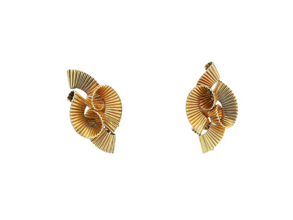 Tiffany earrings 18k corrugated swirls clip backs