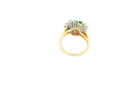 O Heyman 18k ring 1.72 dias rand ps ruby,sapp,emerald