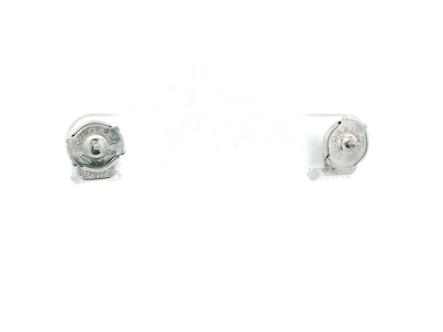 Bvlgari Platinum Radiant-Cut Diamond Earrings studs W/Box & GIA Certificate
