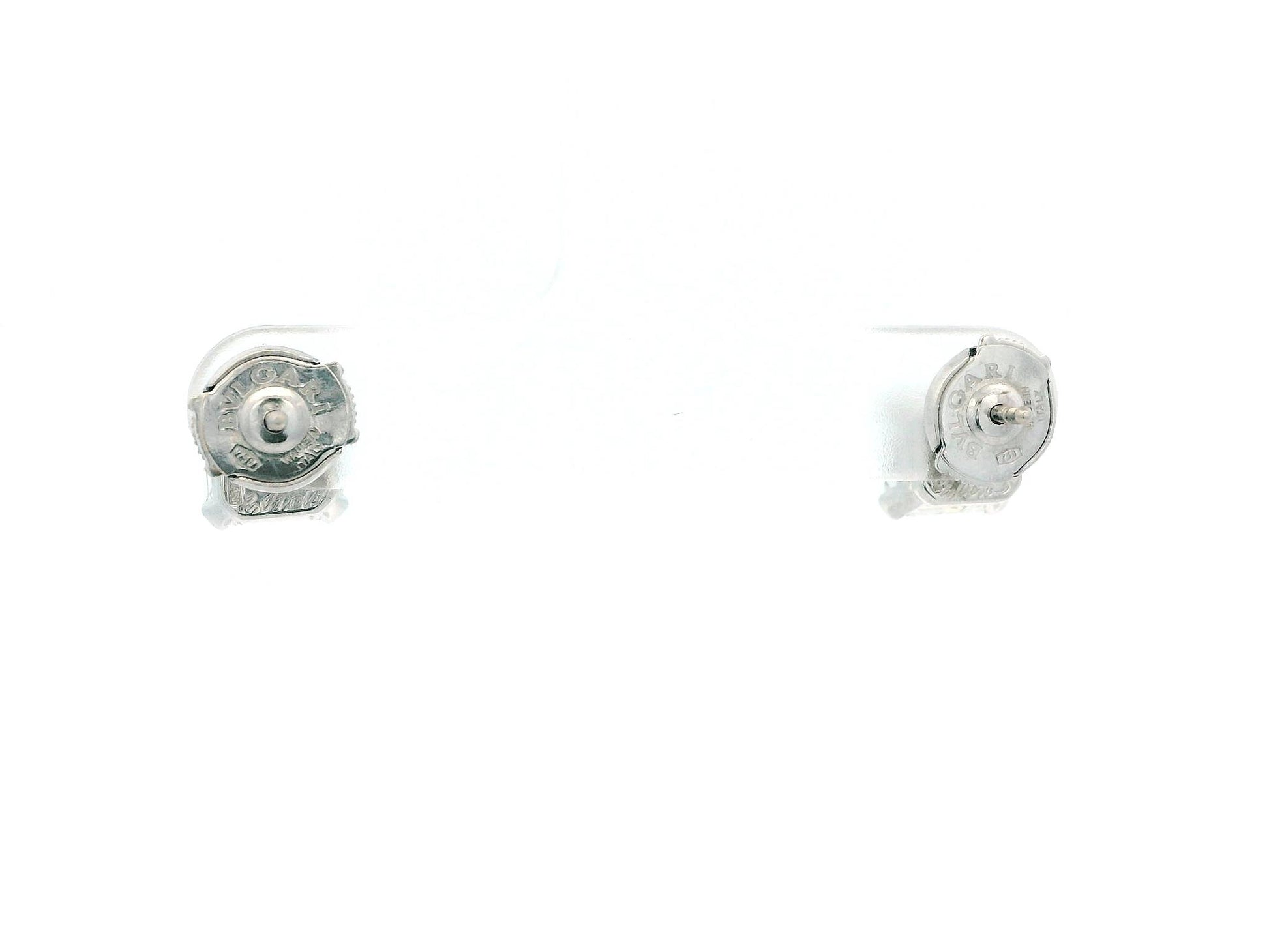 Bvlgari Platinum Radiant-Cut Diamond Earrings studs W/Box & GIA Certificate