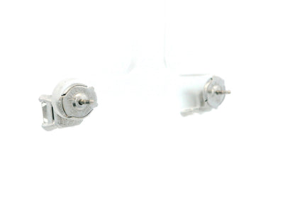 Bvlgari Platinum Radiant-Cut Diamond Earrings studs W/Box & GIA Certificate