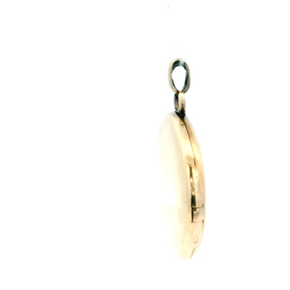 Art Nouveau 14k Gold Woman Locket Repoussé Locket & Diamond Pendant