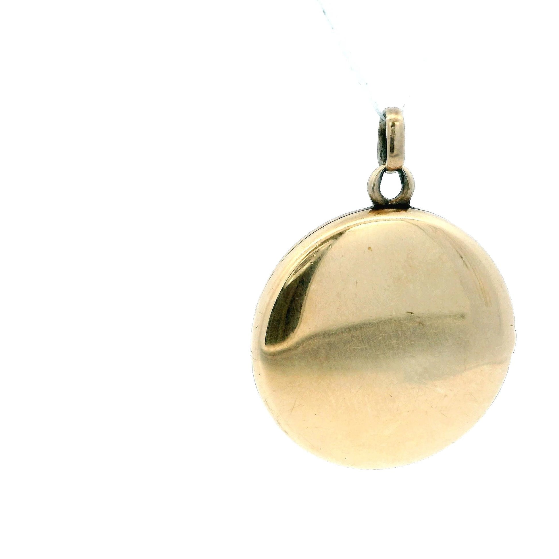 Art Nouveau 14k Gold Woman Locket Repoussé Locket & Diamond Pendant