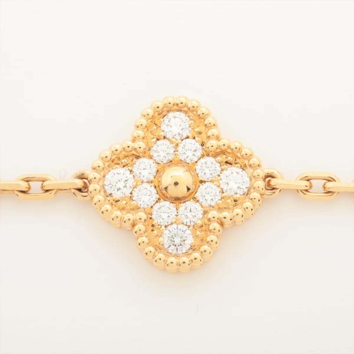 Van Cleef & Arpels Vintage Alhambra 5P 18K Yellow Gold diamond  Bracelet