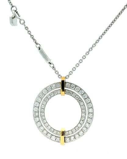 Tiffany Edge Large Circle in 18K White & Yellow Gold with Diamonds, Necklace