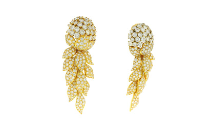 Cartier "Fleurs et Feuillages" Day & Night in 18K Yellow Gold & Diamonds Earring