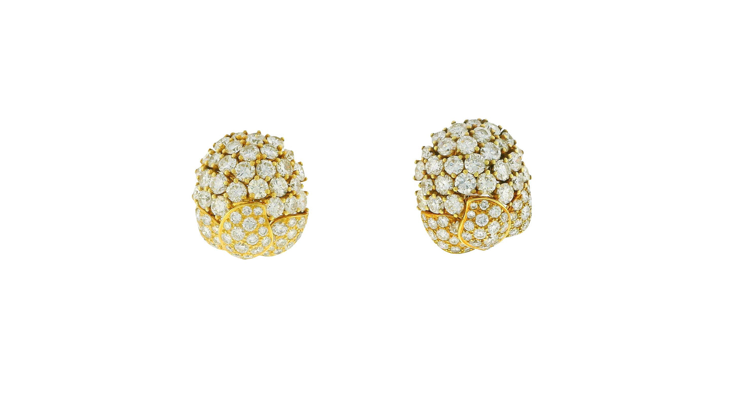 Cartier "Fleurs et Feuillages" Day & Night in 18K Yellow Gold & Diamonds Earring