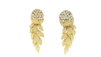 Cartier "Fleurs et Feuillages" Day & Night in 18K Yellow Gold & Diamonds Earring