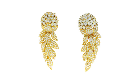 Cartier "Fleurs et Feuillages" Day & Night in 18K Yellow Gold & Diamonds Earring