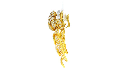 Cartier "Fleurs et Feuillages" Day & Night in 18K Yellow Gold & Diamonds Earring