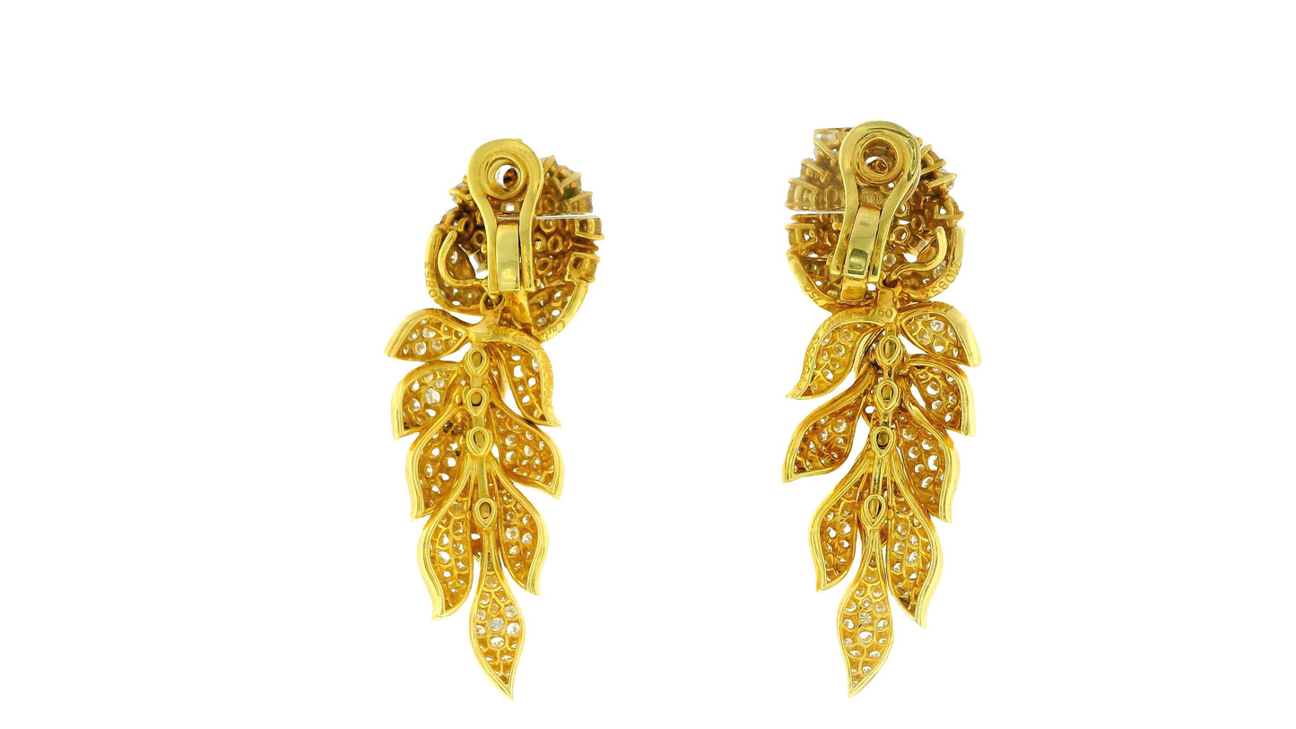 Cartier "Fleurs et Feuillages" Day & Night in 18K Yellow Gold & Diamonds Earring