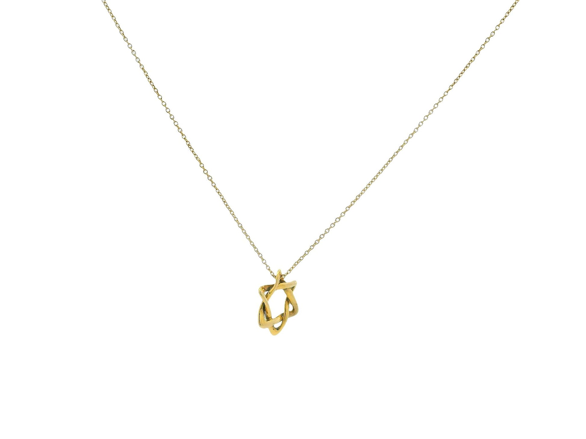 Tiffany Star Of David 18K Yellow Gold Necklace