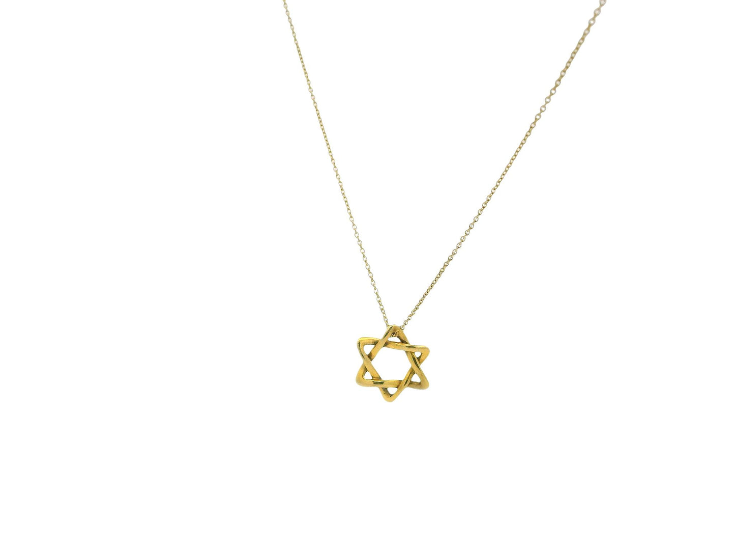 Tiffany Star Of David 18K Yellow Gold Necklace