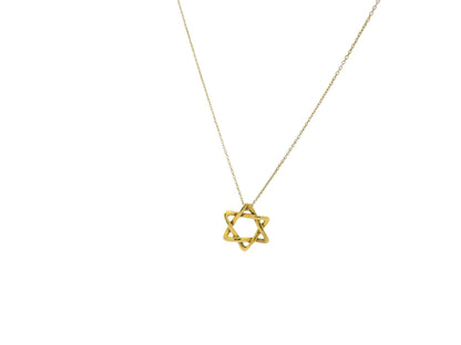 Tiffany Star Of David 18K Yellow Gold Necklace