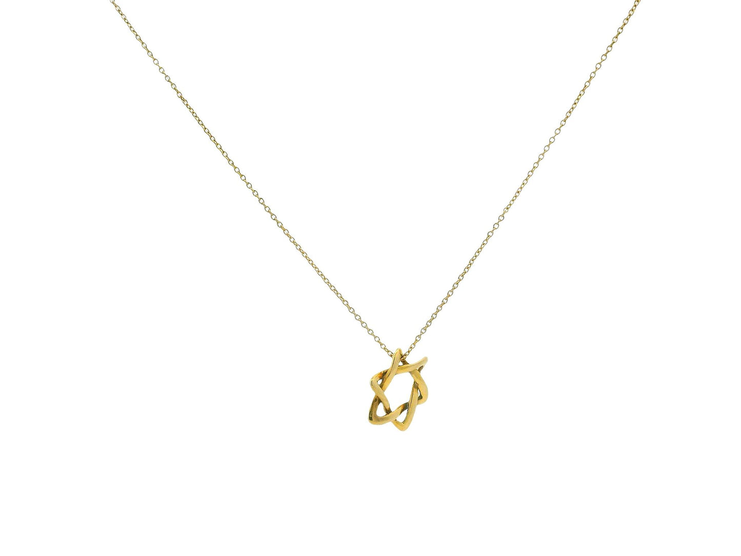 Tiffany Star Of David 18K Yellow Gold Necklace