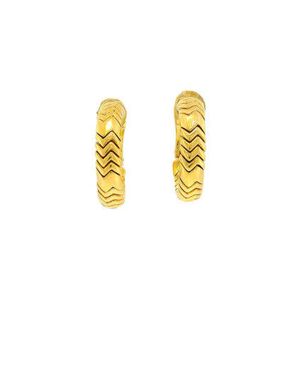 Bvlgari 18k Yellow Gold Spiga Hoop Earrings