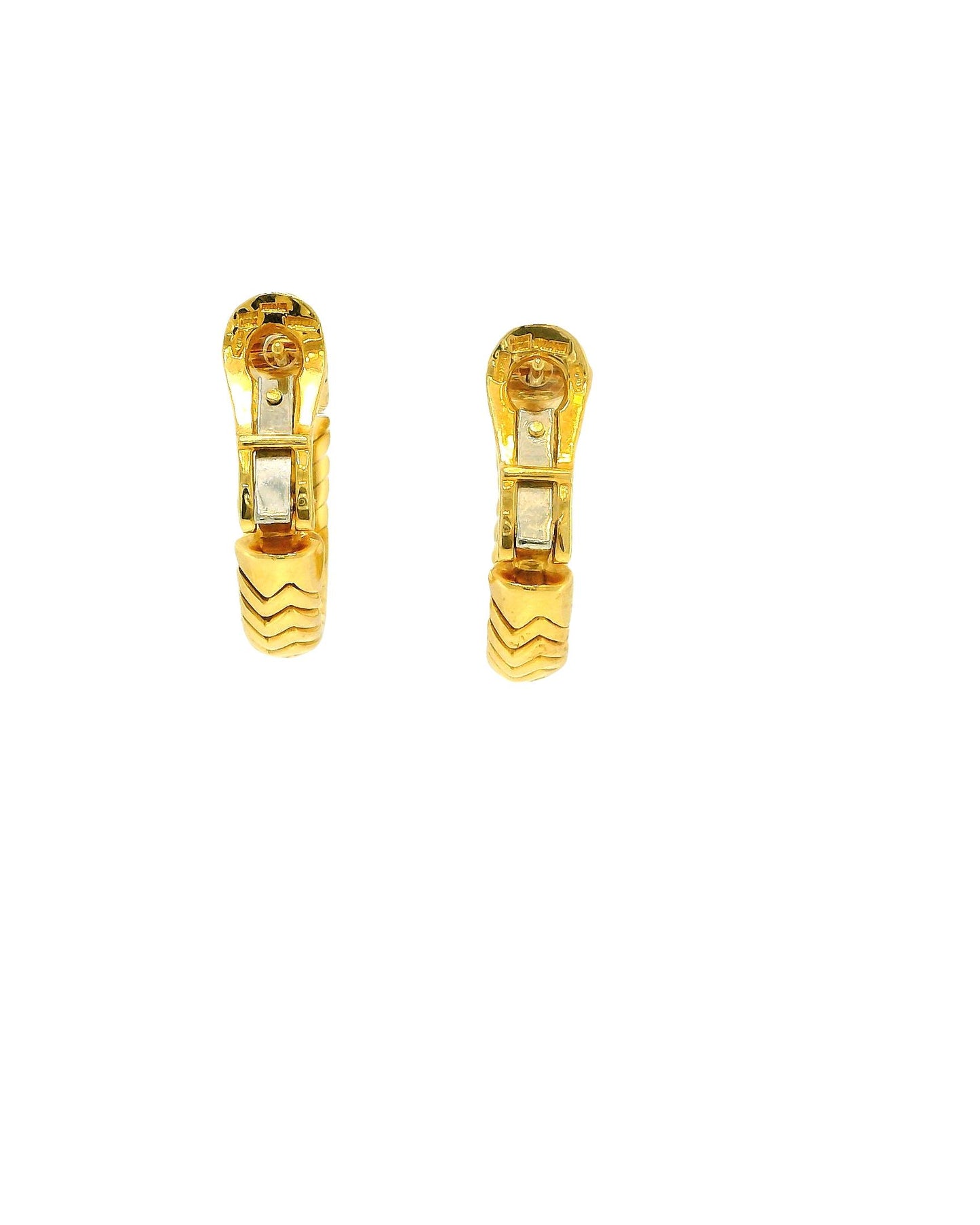 Bvlgari 18k Yellow Gold Spiga Hoop Earrings