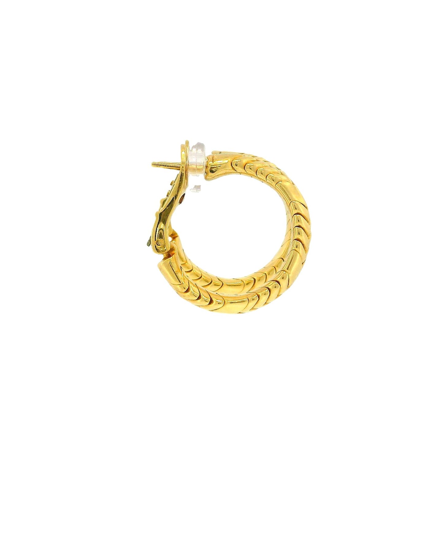 Bvlgari 18k Yellow Gold Spiga Hoop Earrings
