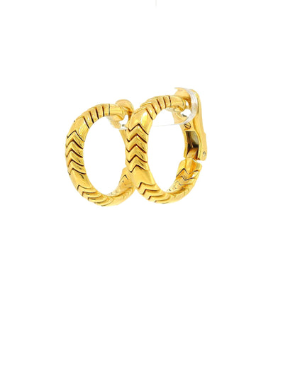 Bvlgari 18k Yellow Gold Spiga Hoop Earrings