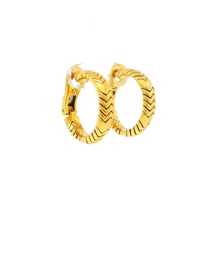 Bvlgari 18k Yellow Gold Spiga Hoop Earrings
