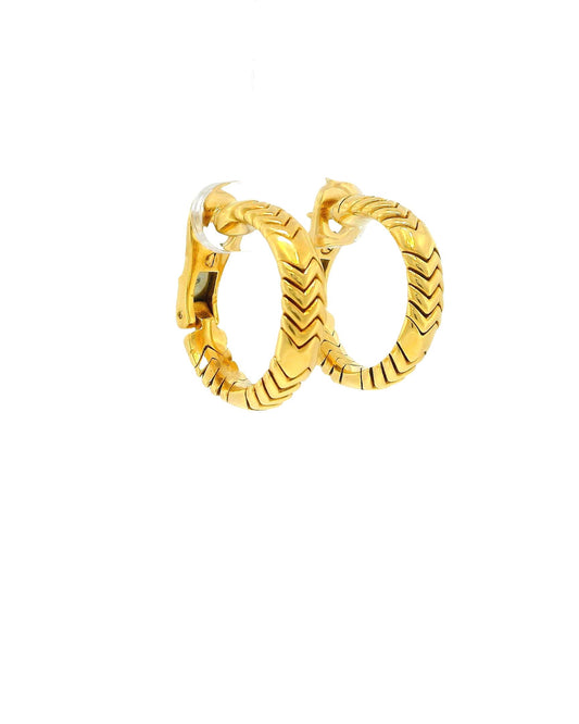 Bvlgari 18k Yellow Gold Spiga Hoop Earrings