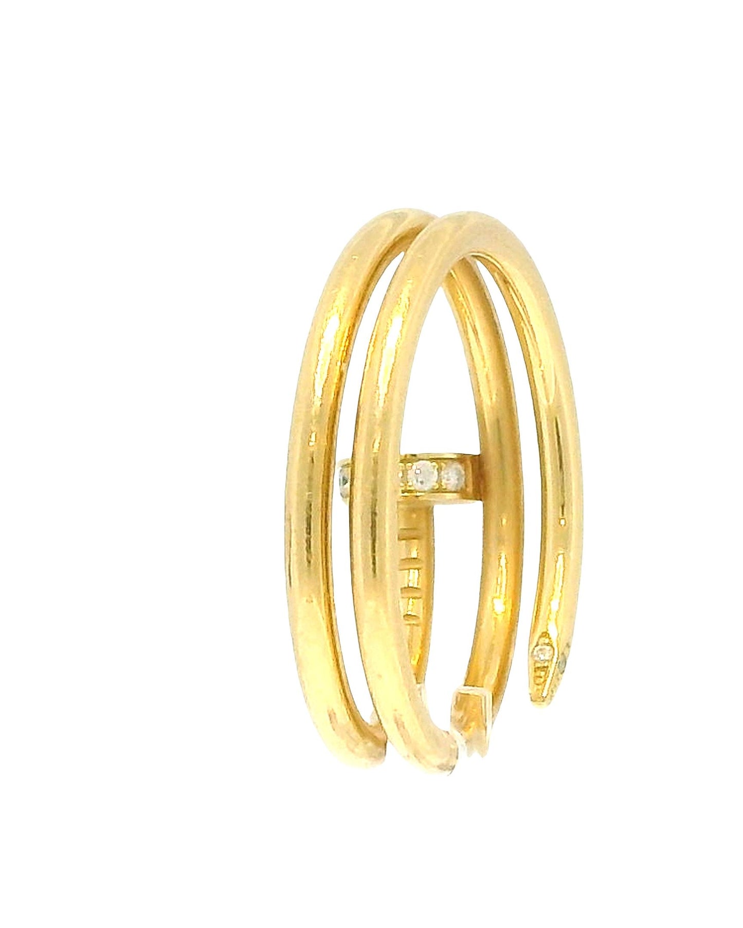 Cartier Juste un Clou double-diamond 18K Yellow Gold Ring Size 55
