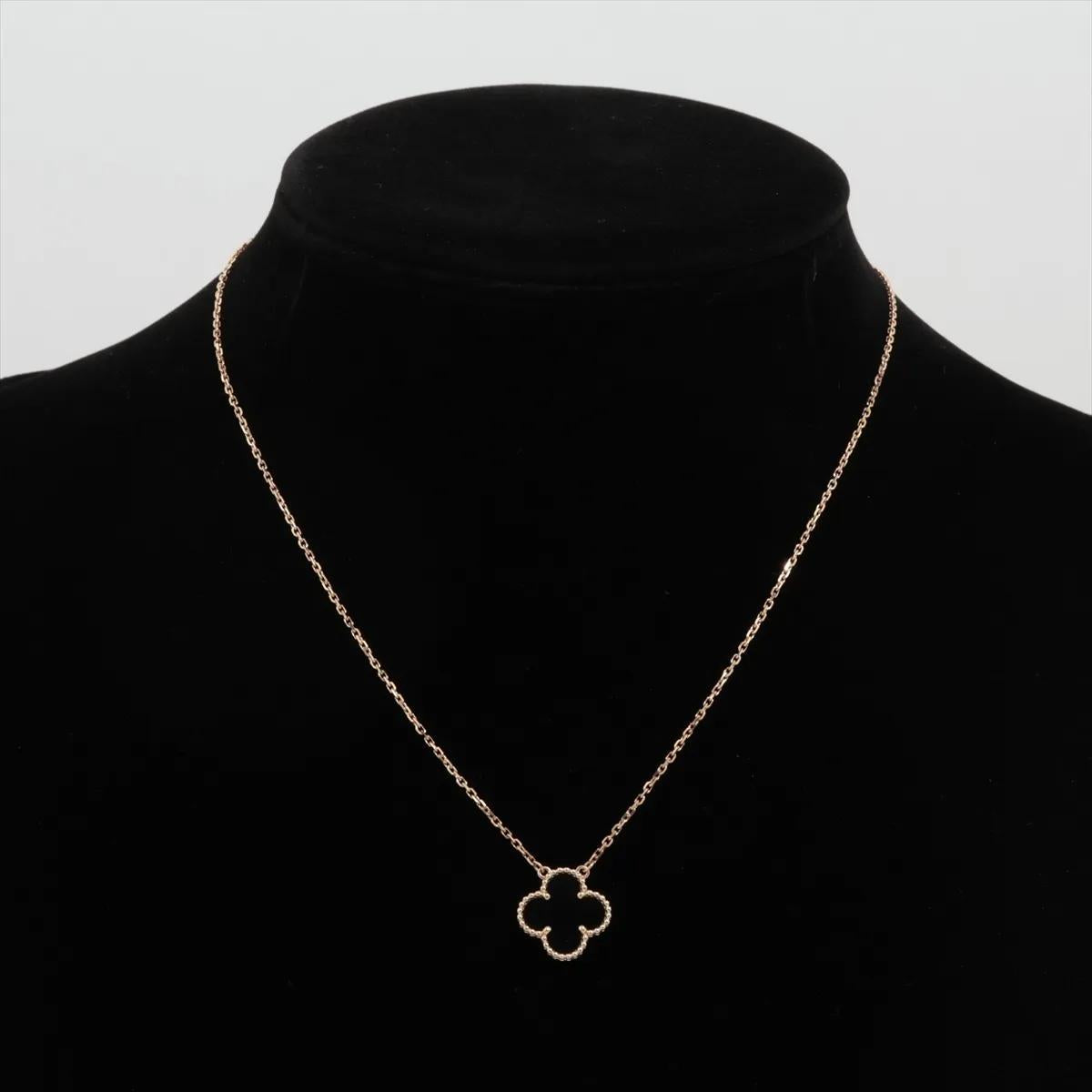 Van Cleef & Arpels Vintage Alhambra Onyx Necklace Box & Papers