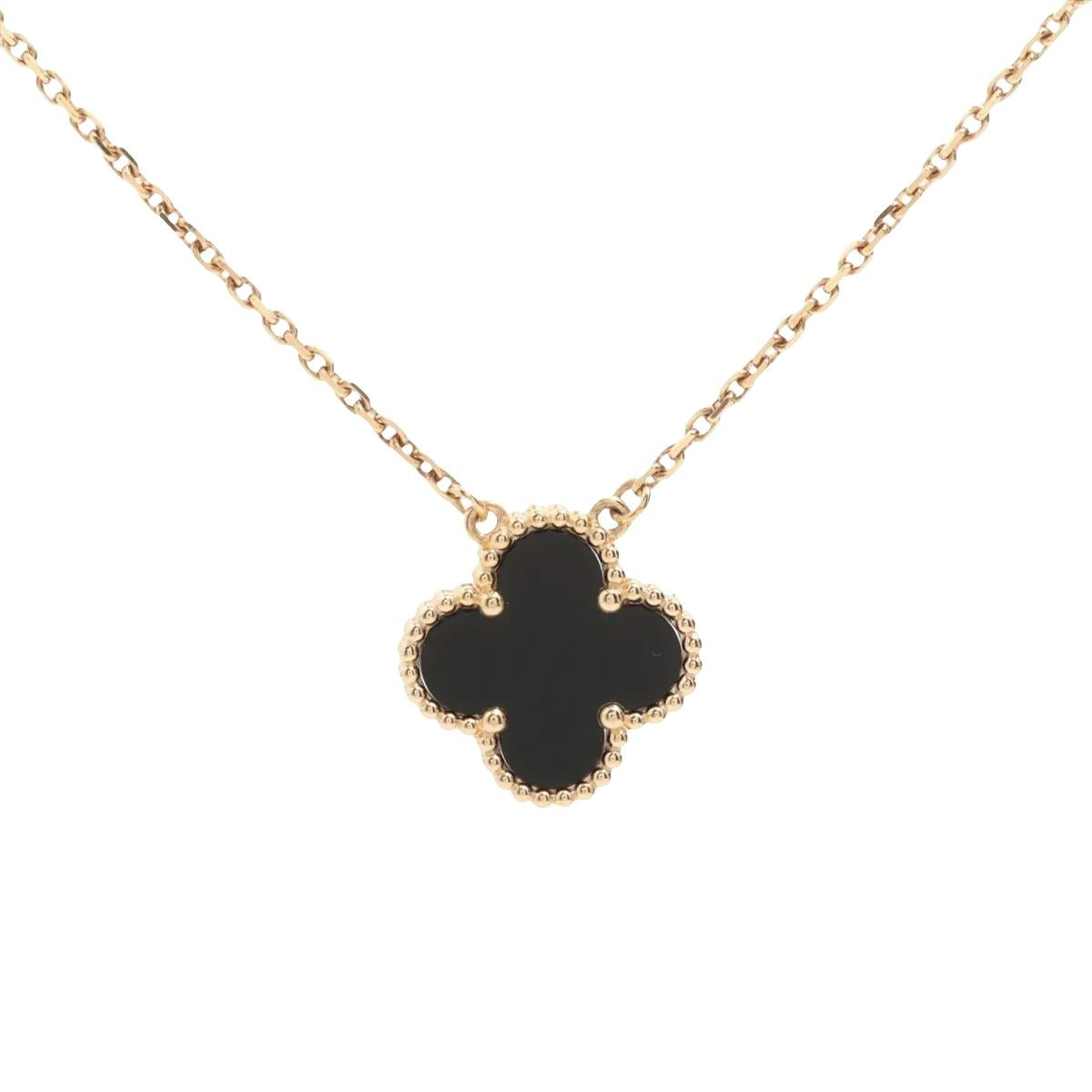 Van Cleef & Arpels Vintage Alhambra Onyx Necklace Box & Papers