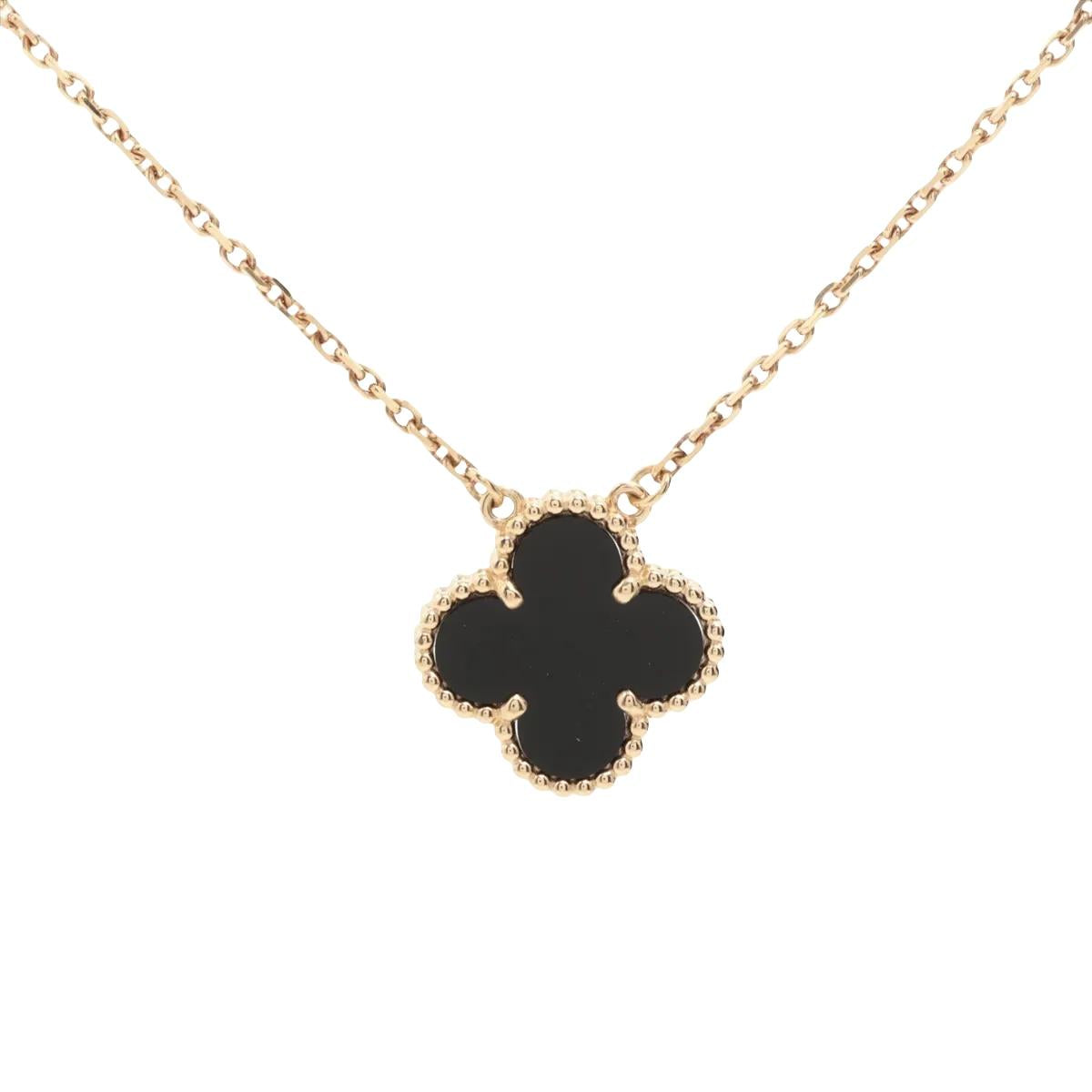 Van Cleef & Arpels Vintage Alhambra Onyx Necklace Box & Papers