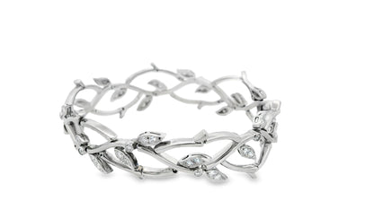 Tiffany olive leaf platinum diamond bracelet