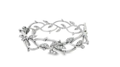 Tiffany olive leaf platinum diamond bracelet