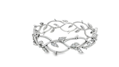 Tiffany olive leaf platinum diamond bracelet