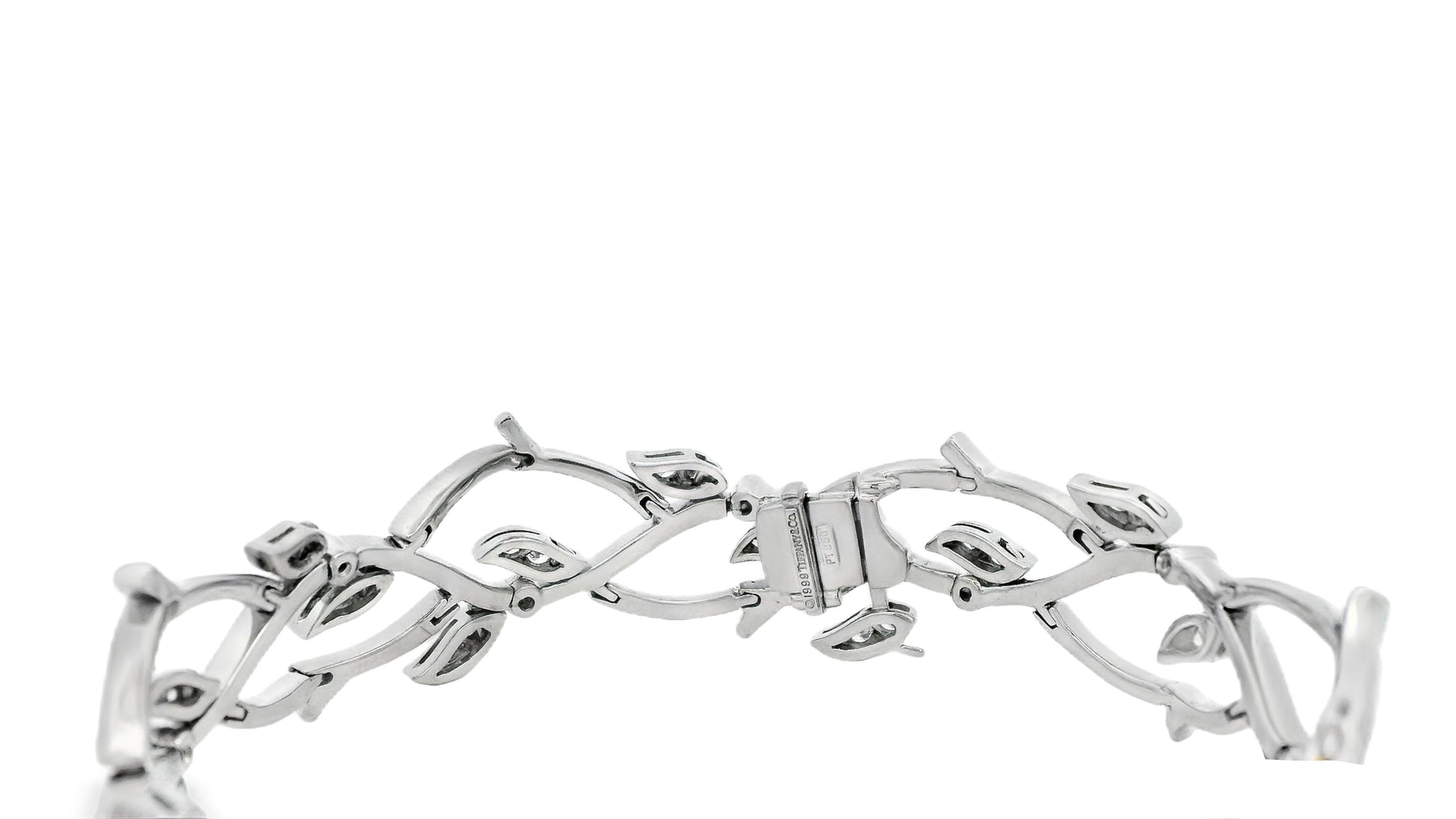 Tiffany olive leaf platinum diamond bracelet