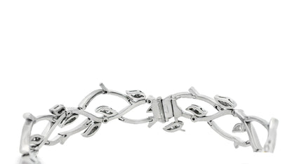 Tiffany olive leaf platinum diamond bracelet