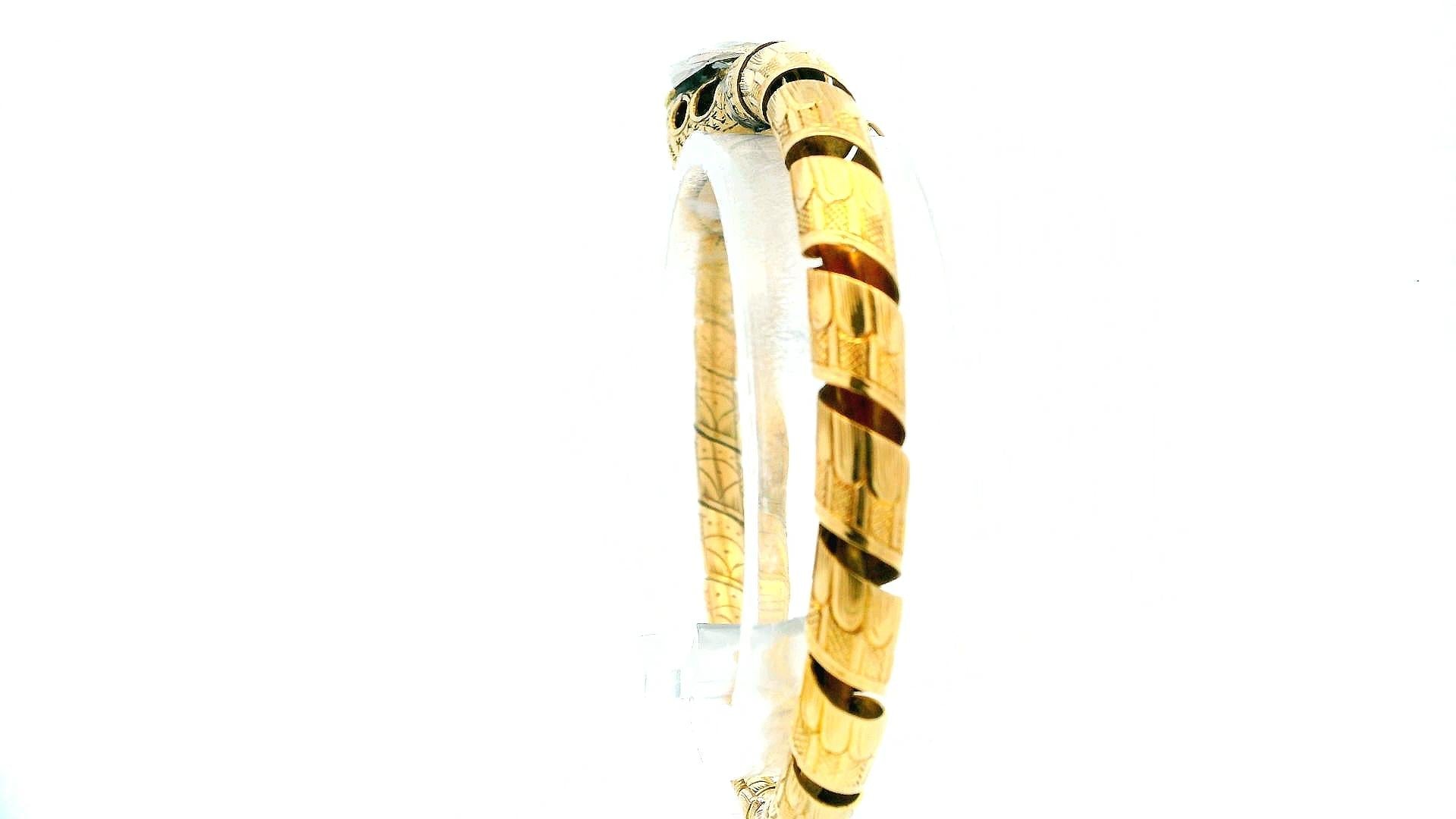 snake bangle 3.5ct antique heartshape diamond head