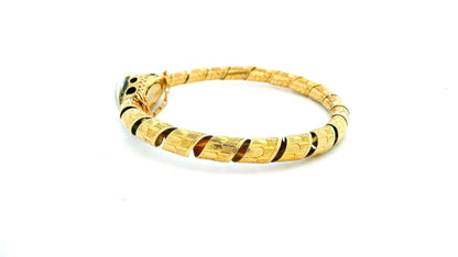 snake bangle 3.5ct antique heartshape diamond head
