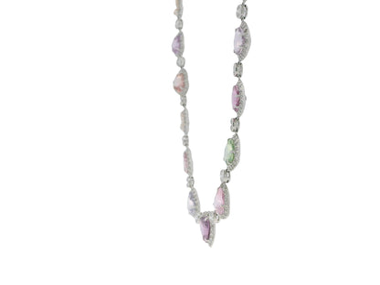 Fred Leighton Platinum Heart Sapphire & Diamond Necklace GAL Appraisal