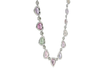 Fred Leighton Platinum Heart Sapphire & Diamond Necklace GAL Appraisal