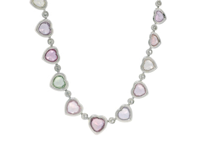 Fred Leighton Platinum Heart Sapphire & Diamond Necklace GAL Appraisal