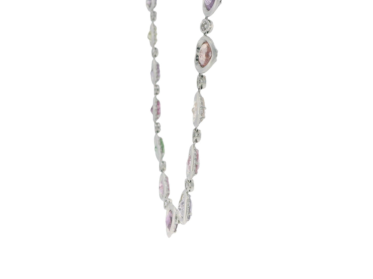 Fred Leighton Platinum Heart Sapphire & Diamond Necklace GAL Appraisal