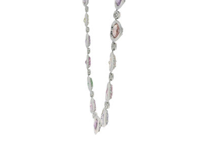 Fred Leighton Platinum Heart Sapphire & Diamond Necklace GAL Appraisal