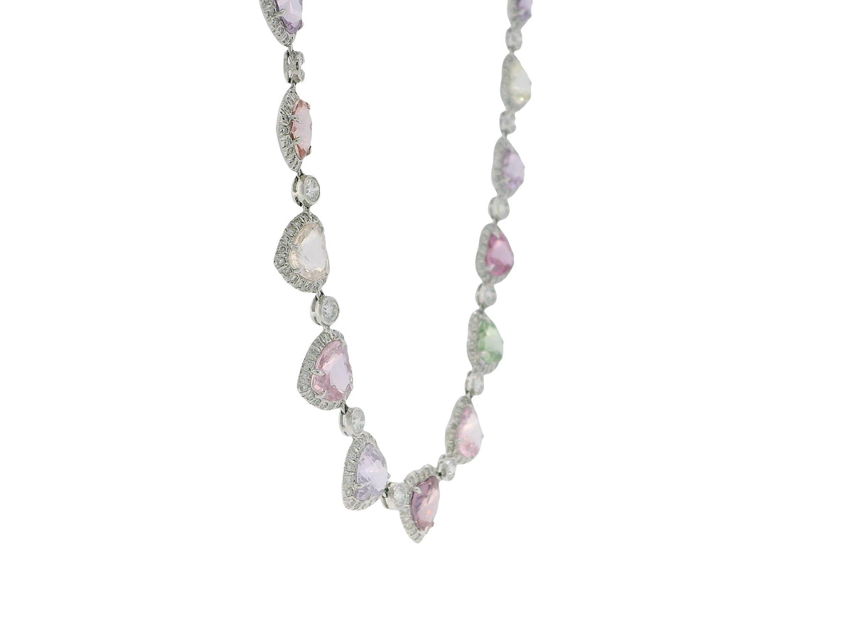 Fred Leighton Platinum Heart Sapphire & Diamond Necklace GAL Appraisal