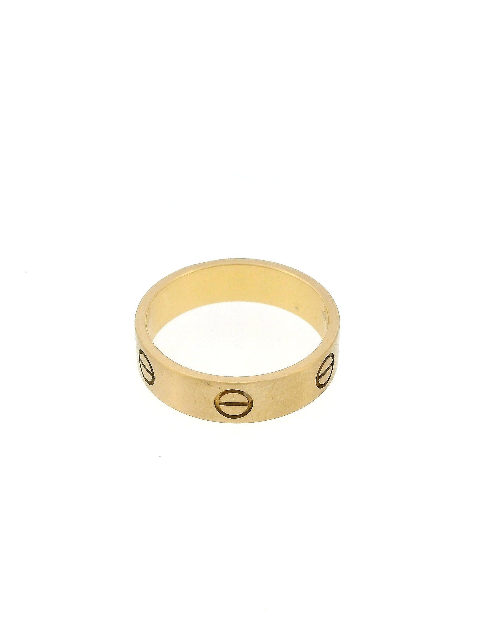 Cartier Love 18K Yellow Gold Ring Size 61